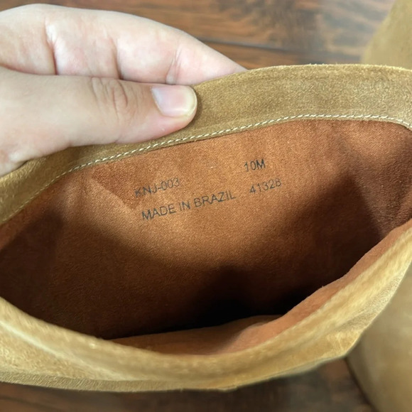 Chinese Laundry Keep Up Honey Brown Suede Leather Mid-Calf High Heel Boot Sz 10 - Picture 10 of 12